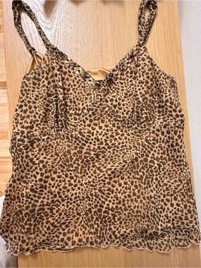 Leopard Print Cami Tank Top - Brown
